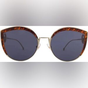 New Fendi sunglasses 0290 Havana blue lens & tan logo